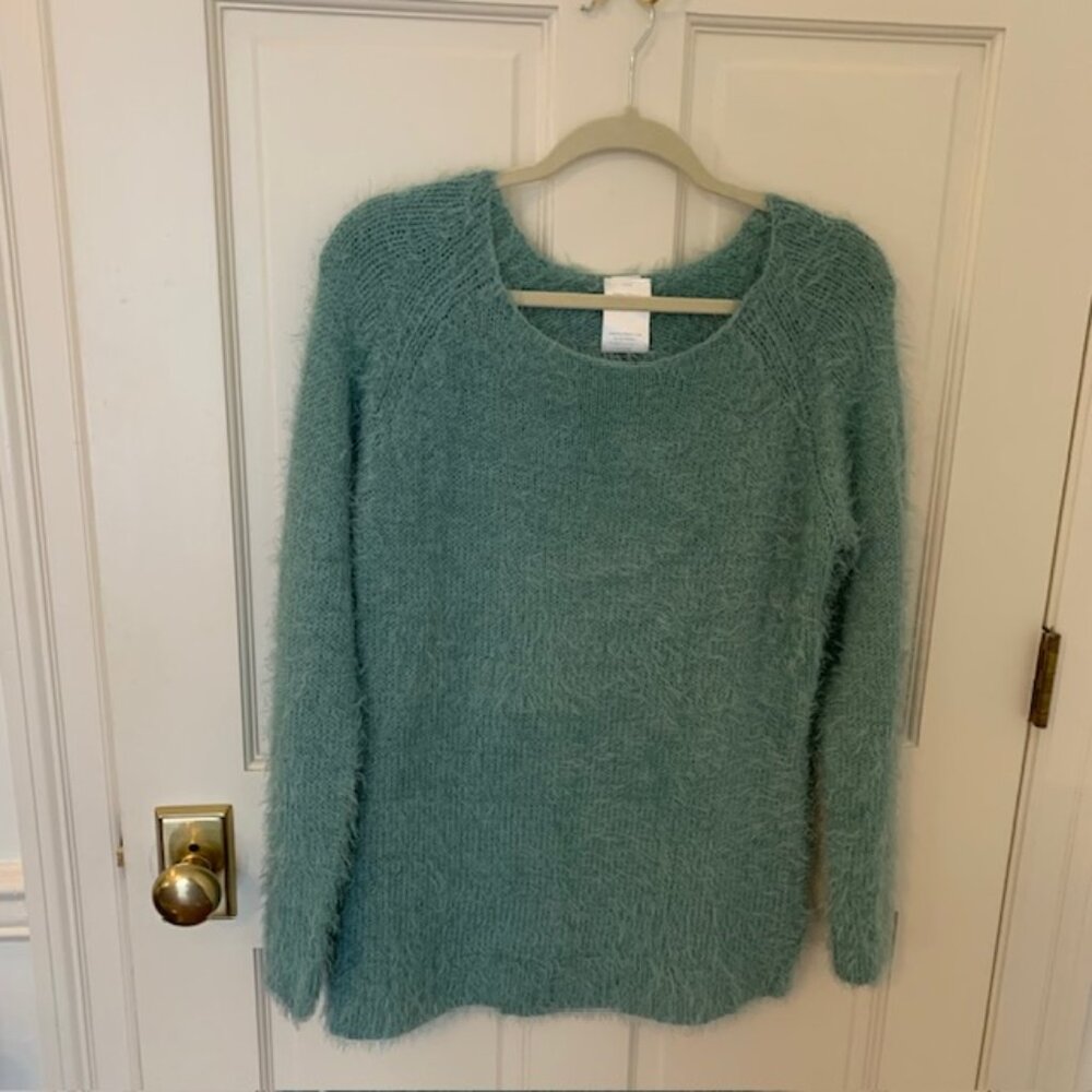 Creation L Aqua Eyelash Sweater, Size 6